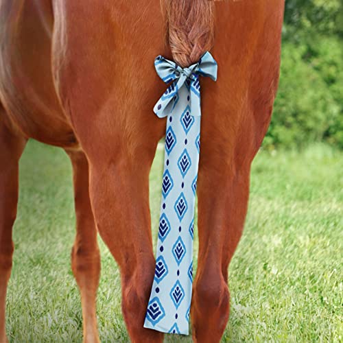 Stretchy Tail Bag Breathable Horse Tail Guard Slip on Design Protect Horse Tail 2 Strand Closure Straps Keep Tail Clean & Protected 22" L Length Makes Grooming Easy (Nature Aztec)