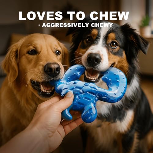 Dog Chew Toys for Aggressive Chewers (Blue Black / Large)