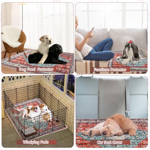 Washable Thickened Pee Pads for Dogs (36" x 42" (2 Pack, Thickened) / Red-2)