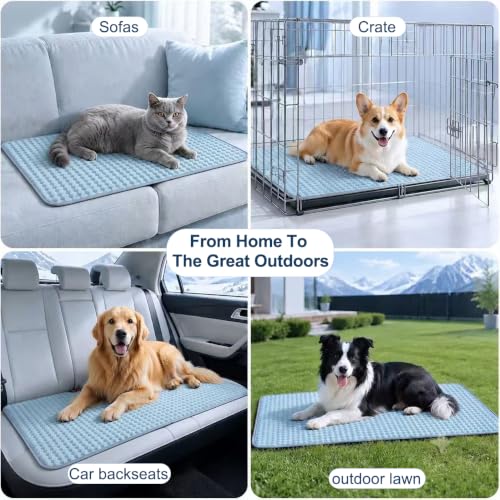 Summer Dog Cooling Mat for Medium Dogs (Blue / 36"L x 23"W(Medium))