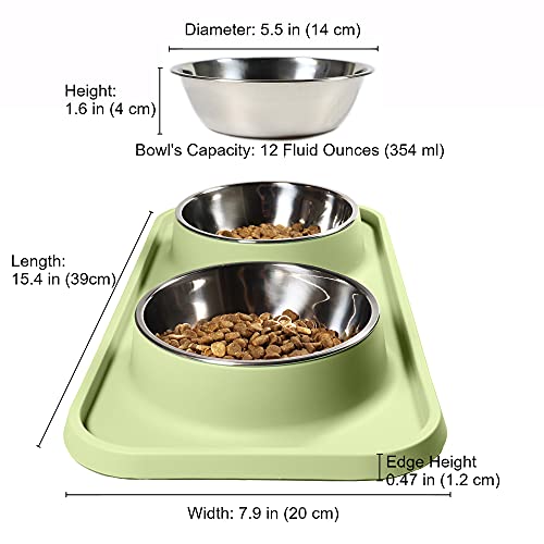 Cat Food Bowls (Olive Green)
