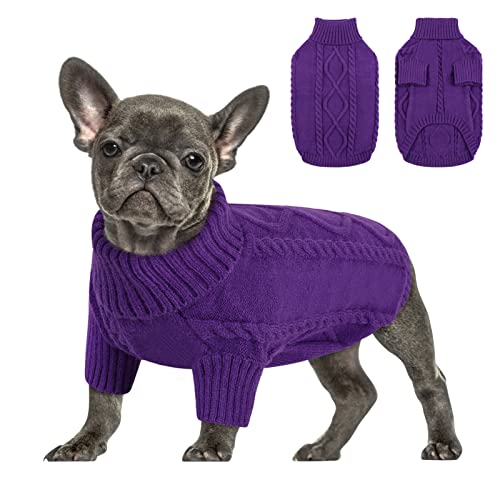 Small Dog Sweater for Small Dogs Girl (X-Small / Purple)