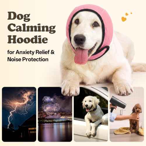 Dog Ear Wraps for Fireworks Storm Noise Blocking Ear Care (Pink / L)