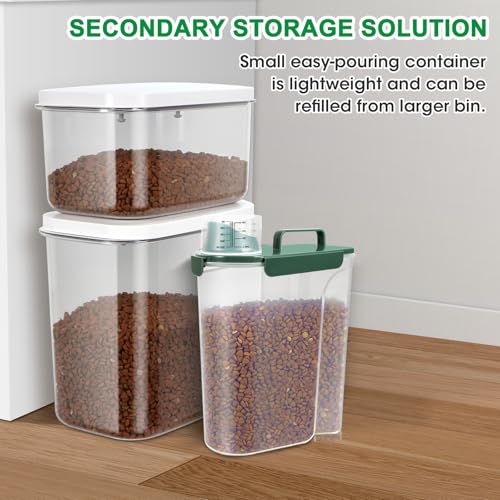 10 Lbs Cat Dog Food Storage Container (Dark Green / 12 Qt)