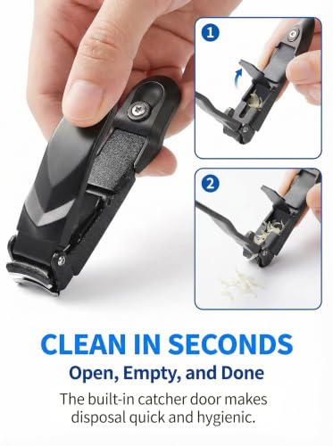 No Mess Nail Clippers with Catcher (Black)