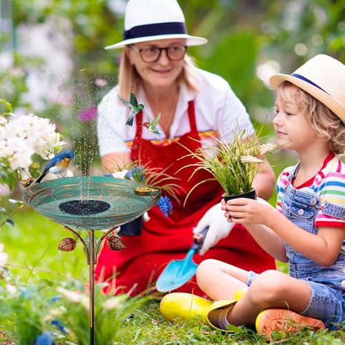 Metal Bird Baths for Outdoors (Green)