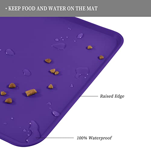 Silicone Pet Feeding Mat (Purple / 24" x 16")