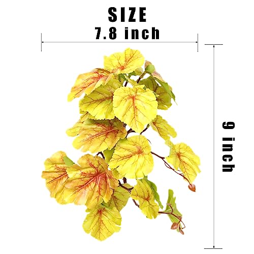 Yellow Reptile Terrarium Plants Fake Heuchera Hanging Suction Décor (Fake Heuchera Micrantha Yellow)