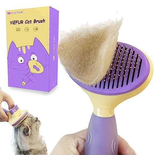 Cat Brush for Grooming and Shedding (Purple)