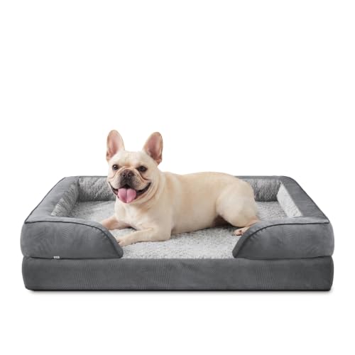 Orthopedic Medium Dog Beds for Medium Dogs (Grey / M (28"x 23"x 6.5"))