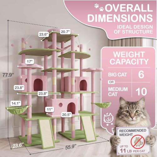 80 Inch Extra Large Flower Cat Tree w (Flower)