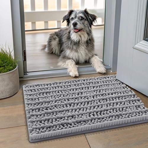Dog Door Mat for Muddy Paws 24x16 (Layered-Grey / 24"X16")
