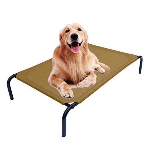 Elevated Dog Bed for Large Dogs (Large / Brown)