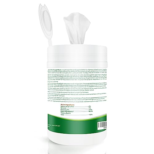 Antifungal and Antibacterial All Natural Wipes for Dogs & Cats