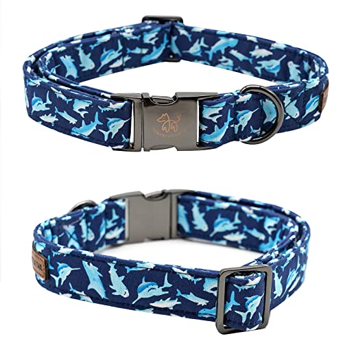 Dog Collar with Bow (Shark / Small (Pack of 1))