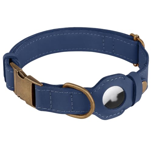 AirTag Dog Collar (Smoky Blue / L, 17"-21" Neck Fit)