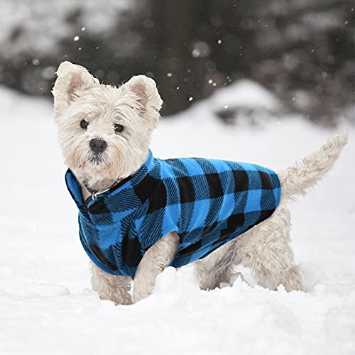 Dog Fleece Vest (Blue Plaid / X-Small (Chest Girth: 14.2'' ))
