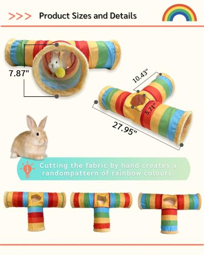 3 Way Collapsible Rabbit Tunnel Toy