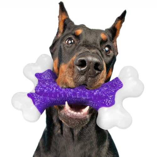 Indestructible Dog Toys for Aggressive Chewers (1PC-Bacon-Purple)