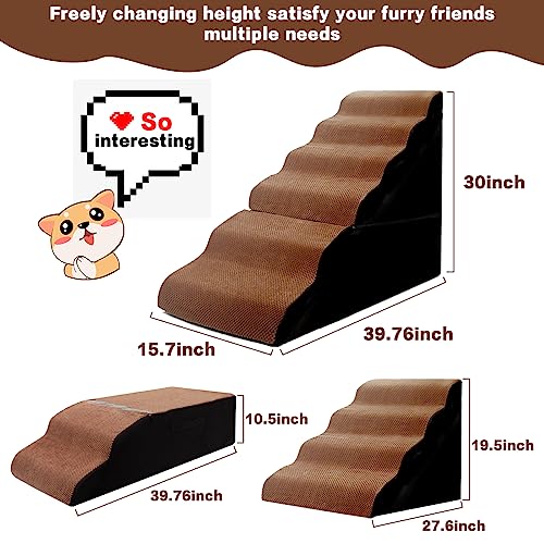 6 Step Dog Steps for High Beds 30" H (Brown 30" H)