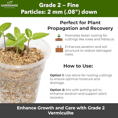 Organic Fine Vermiculite for Indoor Gardening Plants and Mushrooms (Vermiculite Grade 2 - Fine / 5 qt)