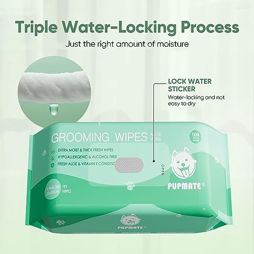 Pet Wipes for Dogs & Cats (3 Packs-300 counts)