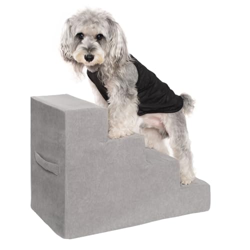 Dog Stairs for Small Dogs & Cats (Square Corner / 4 steps: 23.94''L×14.96''W×18.27''H)