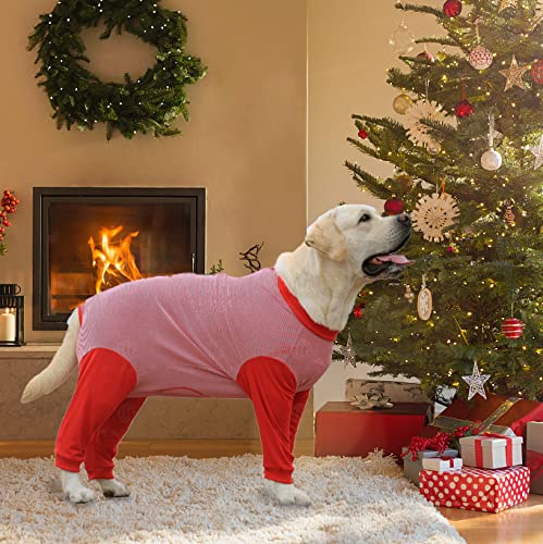 Dog Onesie Surgery Recovery Suit for Large Medium Bodysuit Dogs Pajamas PJS Full Body for Shedding (7X-Large (Pack of 1) / Red)