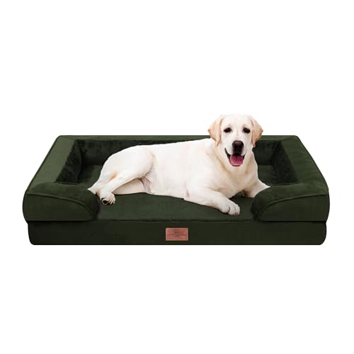 Waterproof Orthopedic Dog Beds for Extra Large Dog (45.0"L x 35.0"W x 8.5"Th / Olive Green)