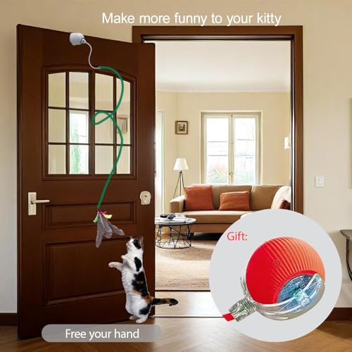 Cat Toys Hanging Door Electric and Moving Ball (white+ball)