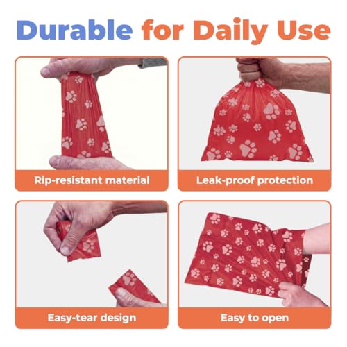 Poop Bags for Dogs (Red / 240 Bags)