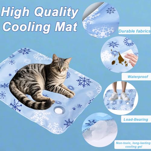 Cooling Dog Bed (Blue snowflakes / 20''*16'' Small)