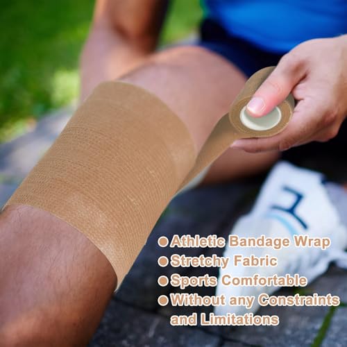 24 Pack Self Adhesive Bandage Wrap (Brown / 4 Inch)