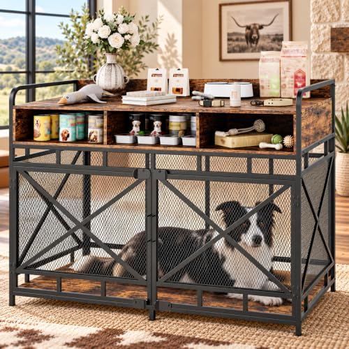 Dog Crate Furniture (48"L x 27.6"W x 38"H / Rustic Brown)