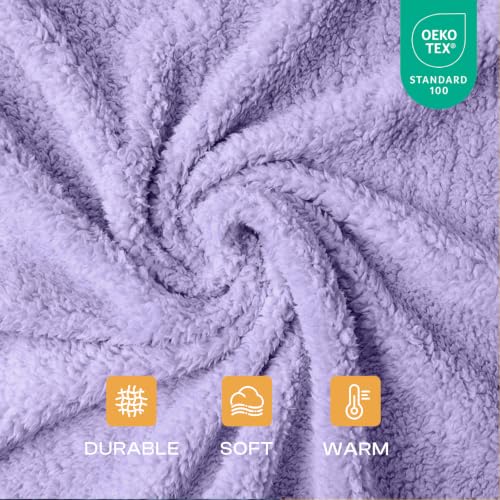 3 Pack Soft Sherpa Fleece Blankets for Dogs Cats Puppies (Small (Pack of 3) / Purple)