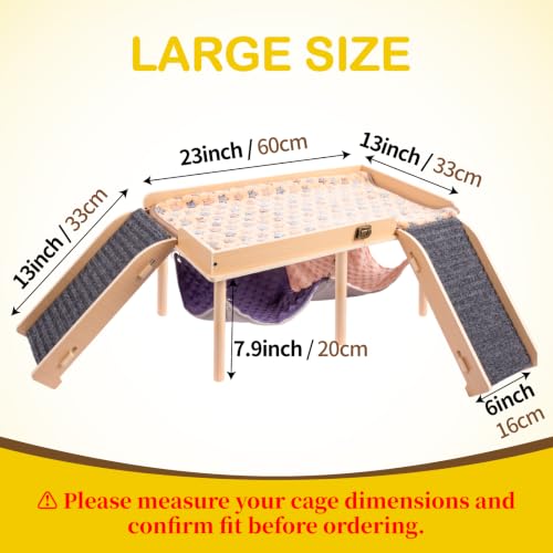 Enlarged Guinea Pig Hammock with Platform and Stairs (Hammock with 2 ramps)