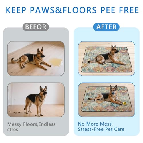 Washable Pee Pads for Dogs 2 Pack (48"x48"(2 Pack) / F Multi)