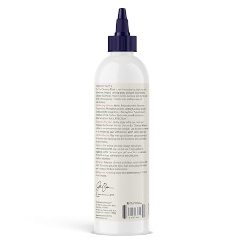 Oticbliss Cat & Dog Ear Cleaner & Drying Flush for Wax & Odor (8oz Ear Flush)
