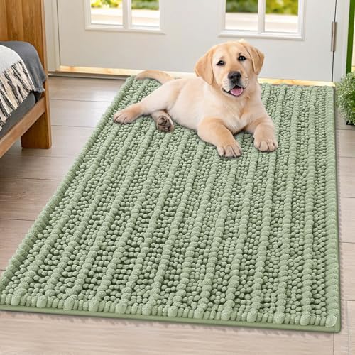 Dog Door Mat for Muddy Paws 40x32 (Layered-Sage Green / 40"X32")