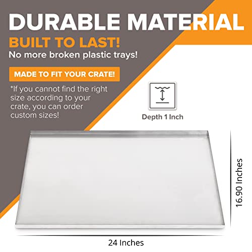 Metal Dog Crate & Kennel Replacement Tray (Galvanized / 24 x 16.90 x 1)