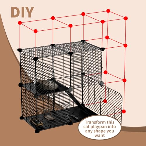 Small Cat Cage Indoor (27.6"L x 13.8"W x 27.6"H)