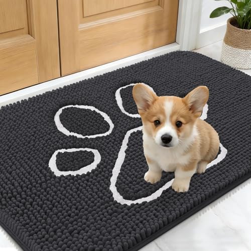 Dog Door Mat for Muddy Paws 24x16 (Dark Grey / 24" X 16")