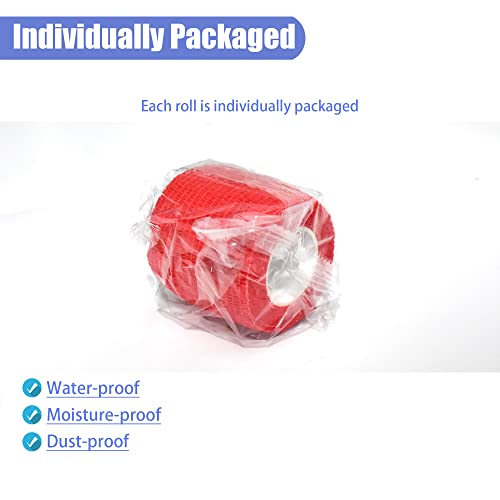 2 Inches Self Adhesive Bandage Wrap Cohesive Wrap (2 Inch / Red)