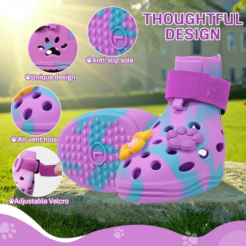 Tie Dye Dog Shoes for Hot Pavement (L (50-80 lbs))