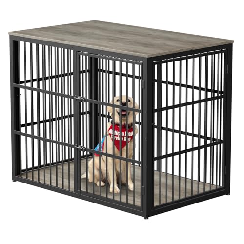 48'' XXL Dog Crate Furniture with 3 Doors for Large Dogs (Ancient gray / 47.2"L x 29.1"W x 37.6"H)