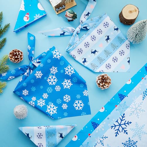 100 Pcs Winter Dog Bandanas Bulk (Winter / 31.5 x 21.7 x 21.7 Inch)