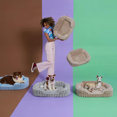 Cute Cozy High Back Orthopedic Dog Beds Medium Size Dog (28.0"l X 23.0"w X 6.5"th / Hazel)