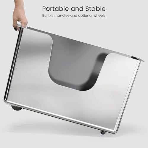Enclosed Stainless Steel Cat Litter Box 13.8” High Sides (22.8"L x 14.9"W x 13.8"H)