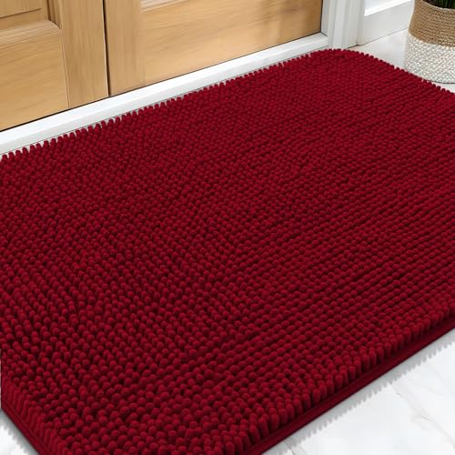 Dog Door Mat for Muddy Paws 34x21 (Red / 34" X 21")