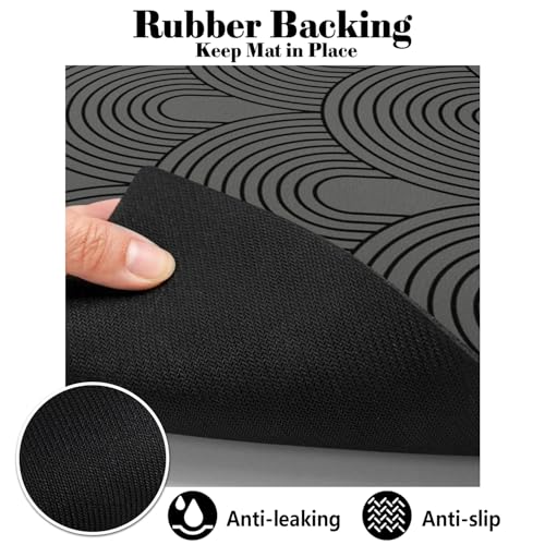 Dog Food Mats for Floors Absorbent (S(12"×20") / 01-Dark Grey)